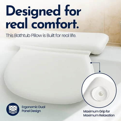 Vista 5 de Almohada gruesa para baño spa de lujo Epica 2X con agarre de succión