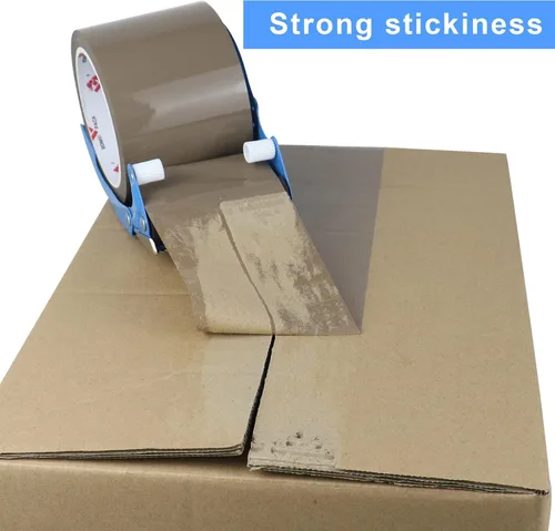 Vista 6 de Cinta de embalaje de 3 pulgadas de ancho con dispensador, 2.4 mil x 55 yardas de cinta de embalaje resistente para envíos, grado industrial, cinta