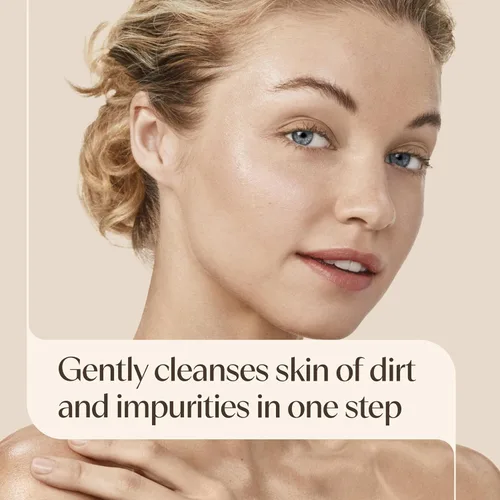 Vista 2 de Aveeno Calm + Restore - Limpiador facial para pieles sensibles, limpiador facial lechoso hidratante suave con avena nutritiva y altamisa, fórmula