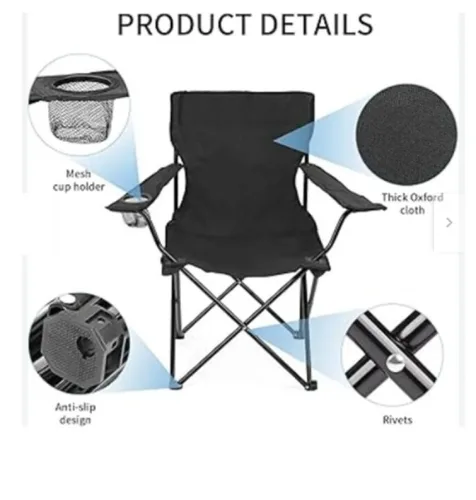 Vista 3 de Silla Camping Plegable Con Porta Vasos