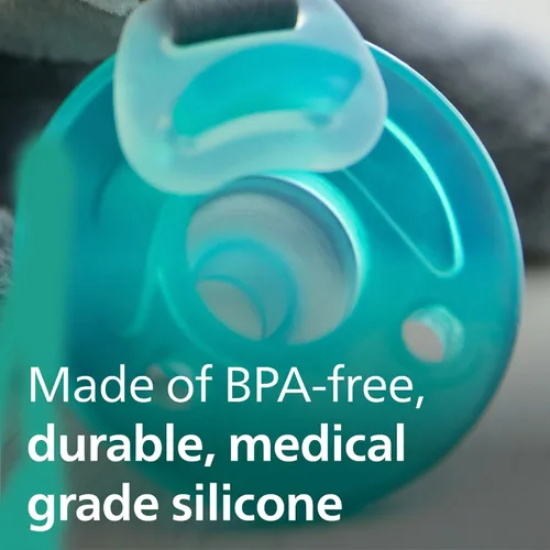 Vista 4 de Philips Avent Soothie Snuggle Portachupetes con Chupete Desmontable, 0m+, Vaca, SCF347/05