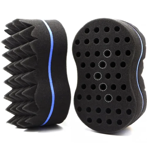 Vista 10 de RioRand Esponja de pelo trenzado de doble cara, extra gruesa 85-90 Shore A dureza, esponja de rizo grande para cabello afro corto 4B/4C