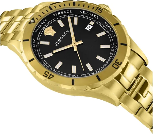 Vista 3 de Versace Reloj de pulsera IP oro amarillo Hellenyium de 1.654in VE3A00820 para hombre, IP oro amarillo, Hellenyium