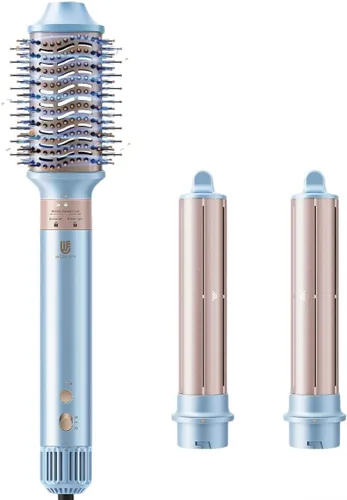 Vista 14 de Estilizador de aire caliente, cepillo secador de pelo con iones negativos, rizadores de cabello con enrollado automático y flujo de aire, moldeador