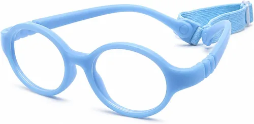 Vista 16 de Baby Glasses 0-1 Year - XXS Round Infant Glasses with Strap 38-14-120 - Clear Newborn Spectacles for Prescription Negro