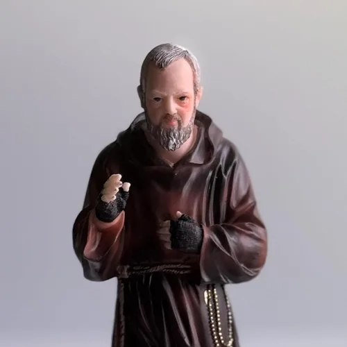 Vista 5 de Moicla Collection - Estatua del padre Pio, resina finamente detallada, figura de 12 pulgadas de alto