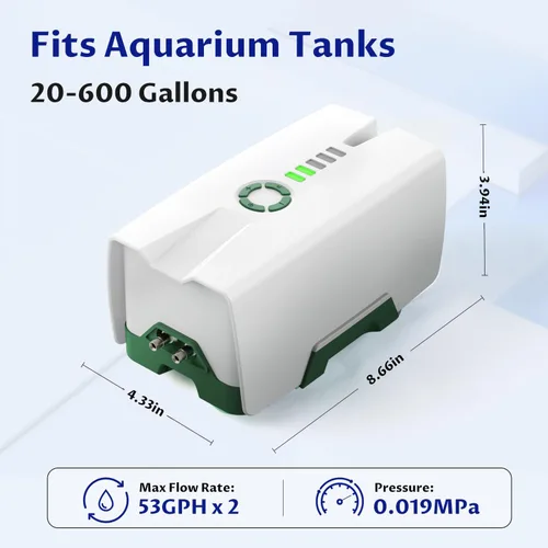 Vista 4 de Ghosthorn Silent Dual Operating Mode Rechargeable Aerator for Fish, Large Capacity Aquarium Air Pump with Universal Clip for Most Bait Buckets