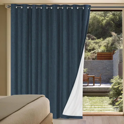 Vista 59 de H.VERSAILTEX Cortinas 100% opacas con aislamiento térmico, texturizadas, de lino, con bloqueo completo de calor y luz, para sala de estar y Negro