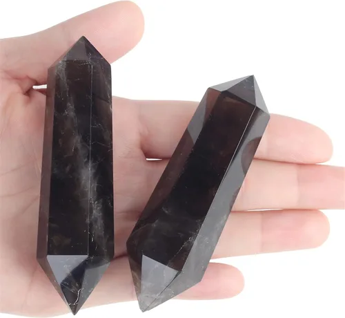 Vista 21 de YATOJUZI Varita de cristales curativos de obsidiana negra de 3.5 pulgadas, cristales naturales y piedras curativas, puntos de cristal de obsidiana