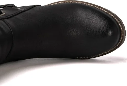 Vista 6 de GLOBALWIN Botas de moda con cordones en la espalda para mujer, altura hasta la rodilla, para otoño e invierno 22yy08 Negro