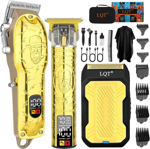 Vista 10 de Juego de cortapelos profesional para hombres, afeitadora eléctrica, maquinilla de afeitar inalámbrica, cortadora de pelo, cortadora de barba, kit