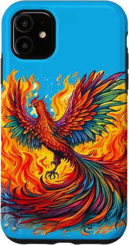 Vista 7 de Fantasy Cute Rising Phoenix Flames Case for iPhone 15