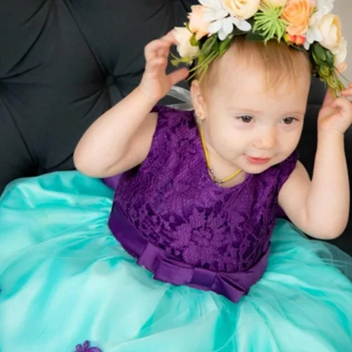 Vista 4 de TTYAOVO Vestido de fiesta de princesa de flores para niñas de 1 a 5 años
