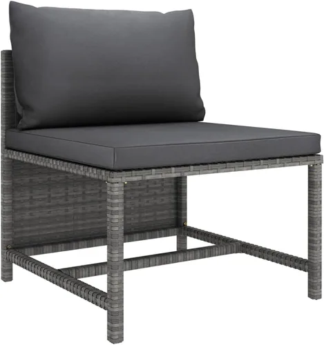 Vista 5 de Sofá de patio de 3 plazas con cojines, cómodo sofá, sofá al aire libre, sofá de patio, muebles de exterior, para patio, porche, césped, jardín o Gris