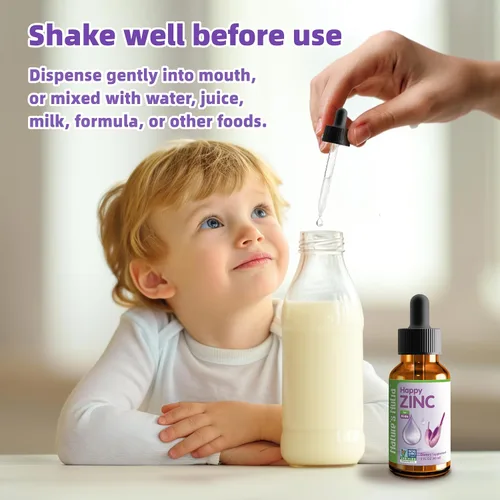 Vista 5 de Nature's Nutra Happy Zinc, líquido para bebés, bebés, niños y niños, TRAACS Quelato de zinc, alta biodisponibilidad, sin OMG, Kosher, 2 onzas