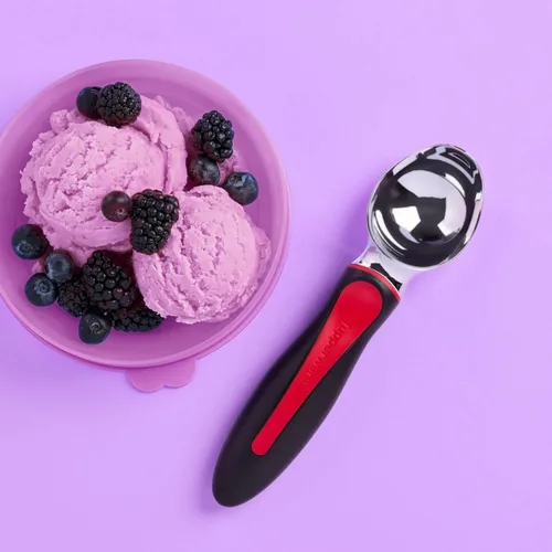 Vista 3 de Tupperware Cuchara de helado negra con mango rojo