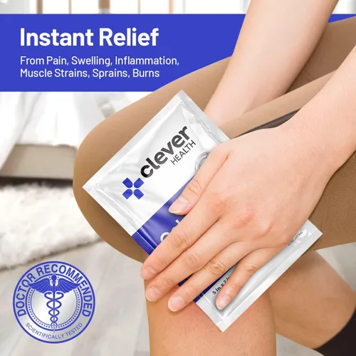 Vista 2 de Paquete frío instantáneo Bolsas de hielo desechables – Terapia de frío – para lesiones, hinchazón, inflamación, distensiones musculares