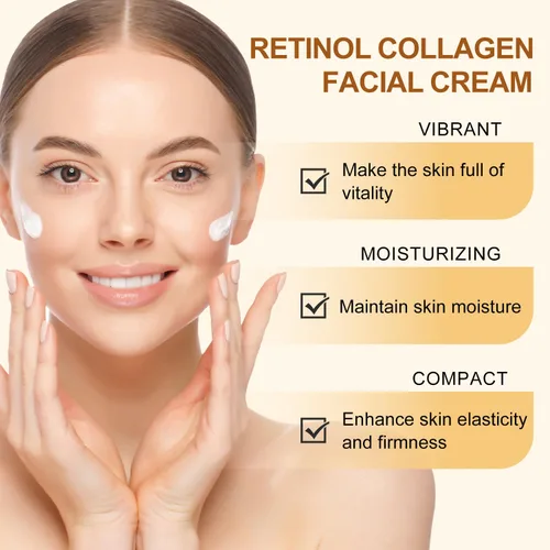 Vista 3 de Crema de colágeno con retinol, levanta y reafirma la piel, líneas finas que se desvanecen, crema hidratante antiarrugas para hombres y mujeres