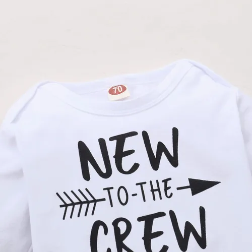 Vista 5 de Newborn Infant Baby Boy Clothes Fall Winter Outfits New to The Crew Outfit Toddler Baby Boy Clothes Set