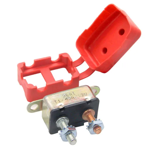 Vista 5 de Disyuntor de 12 V 30 A reinicio automático para barco marino de RV automotriz con cubierta protectora roja