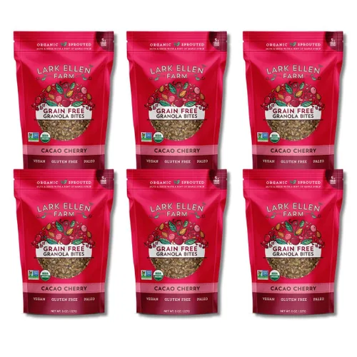 Vista 23 de Lark Ellen - Mordeduras sin granos Vanilla Cinnamon, Cacao Cherry, and Berrylicious sprouted grain-free clusters, Certified Organic, Vegan