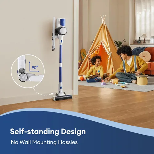 Vista 6 de Ultenic Aspiradora inalámbrica, 40 KPa y 450 W, aspiradora recargable, máximo 40 minutos de funcionamiento, diseño de pie con capacidad de cubo