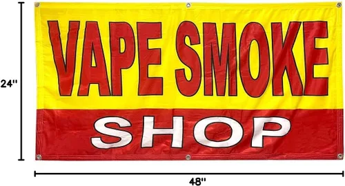 Vista 3 de 4 Less Co 2x4 Ft VAPE SMOKE SHOP Banner Tela Poliéster Sign yb