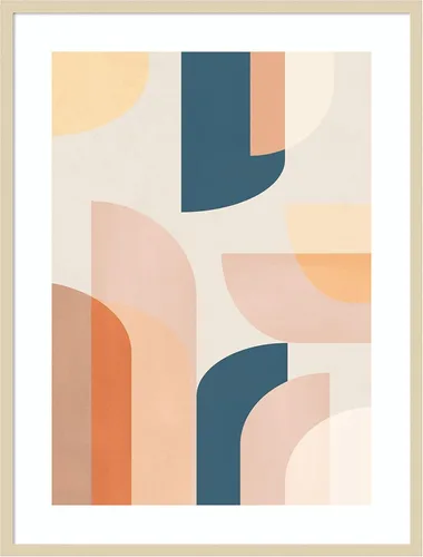 Vista 13 de Amanti Art Lienzo decorativo para pared, diseño geométrico retro de 21 x 17 pulgadas, por Kathrin Pienaar, arte abstracto para pared, decoración