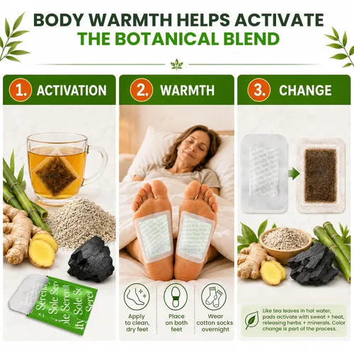 Vista 5 de Sole Serenity Foot Pads - Mineral de Zeolita, Raíz de Jengibre, Ajenjo, Vinagre de Bambú, Spa para Pies con Pies Adoloridos (Paquete de 2)