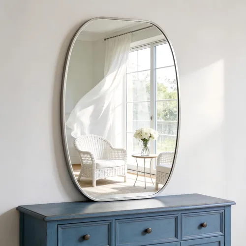 Vista 12 de USHOWER Black Oval Bathroom Mirror 20x30 Inch, Oblong Vanity Mirror