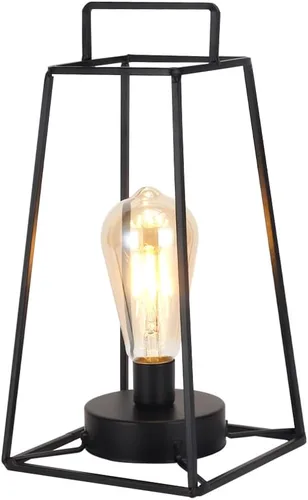 Vista 10 de JHY DESIGN Paquete de 6 lámparas de mesa geométricas de estilo retro, lámpara de hierro simple de 12 pulgadas de alto, funciona