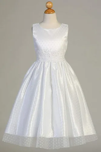 Vista 3 de Vestidos de Primera Comunión para Niñas 7-16 Vestido de Santa Comunión Blanco Vestidos de Primera Comunión para Niñas Plus