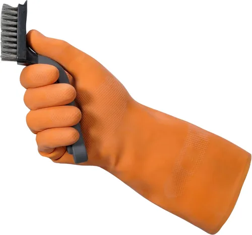 Vista 3 de Mr. Clean Ultra agarre, resistente al calor, forro de algodón suave, guantes de agarre de diamante extremadamente antideslizantes