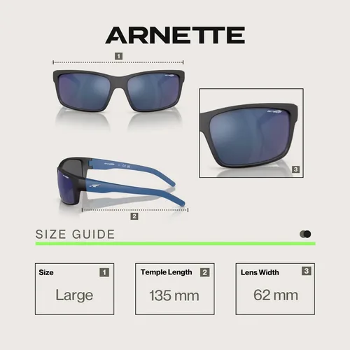 Vista 3 de ARNETTE AN4202 - Gafas de sol rectangulares para hombre + paquete con kit de cuidado de gafas de diseñador iWear