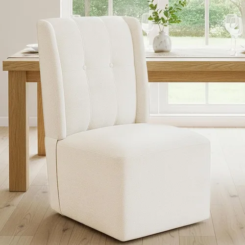 Vista 5 de Silla de comedor giratoria con ruedas, silla de comedor