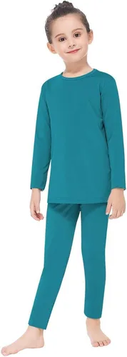 Vista 27 de MANCYFIT Conjunto de ropa interior térmica para niñas, con forro polar largo, capa base ultra suave Rosa bebé