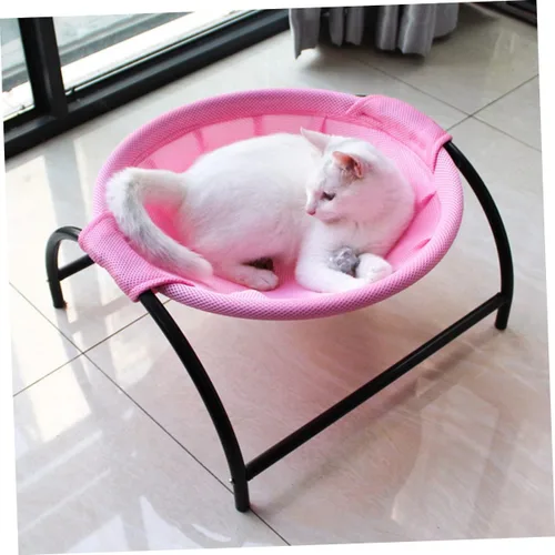 Vista 2 de VANZACK Cama elevada para gatos, marco transpirable para colgar para gatos, perros, acogedora cuna para mascotas al aire libre para relajación