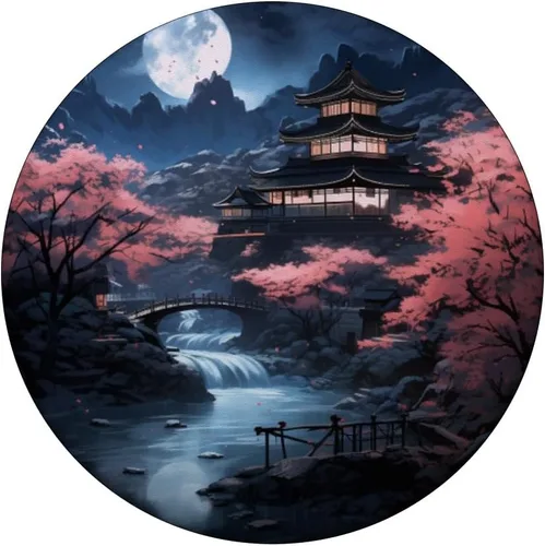 Vista 3 de PopGrip estándar japonés Sakura Cherry Blossom Moon PopSockets estándar
