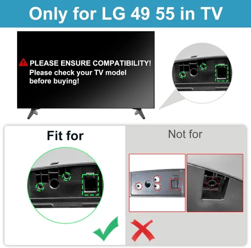 Vista 2 de Patas de TV para soporte de TV LG base de repuesto, para 49 55 pulgadas LJ UJ Series LG TV patas 49UJ6300 49LJ550M 49UJ6320 49UJ630T 49UJ635T