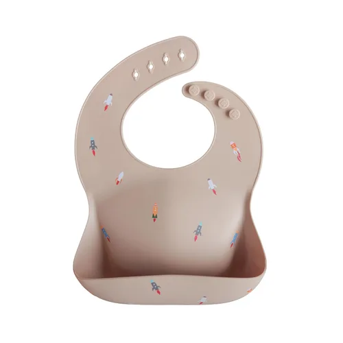 Vista 58 de Mushie - Babero de silicona para bebé, ajustable y resistente al agua (abejas) De 4 a 24 meses, lavable a máquina, correa ajustable