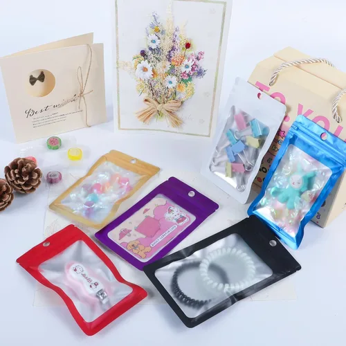 Vista 7 de 100 bolsas pequeñas de sampale (3.1 x 5.5 pulgadas), bolsas resellables a prueba de olores con ventana transparente, bolsa de recuerdo de fiesta