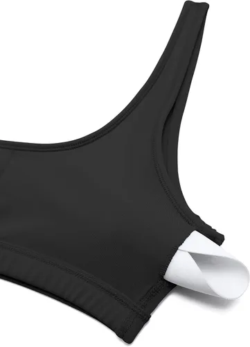 Vista 45 de CRZ YOGA Butterluxe - Mini brasier para mujer, cuello redondo, de bajo impacto, inalámbrico, deportivo, yoga, acolchado, para entrenamiento