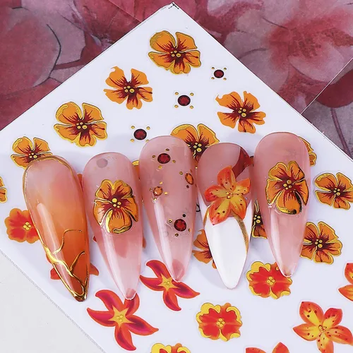 Vista 56 de 8 hojas de calcomanías de arte de uñas de conejo de Pascua, 3D, autoadhesivas, accesorios de arte de uñas, caricaturas, conejos, animales Colorido -1
