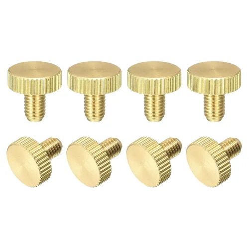 Vista 12 de uxcell Tornillos moleteados para pulgar, pernos planos de latón M4x30mm, perillas de agarre para PC, electrónico, mecánico, 8