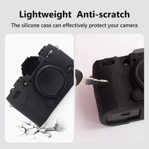 Vista 5 de MUZIRI KINOKOO Funda de silicona compatible con cámara digital Fujifilm X-T50 XT50, goma suave Fuji XT50 X-T50 con superficie esmerilada, agarre