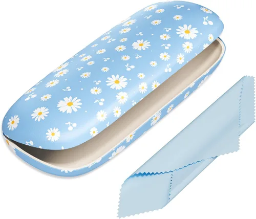 Vista 22 de Funda para gafas, funda protectora de carcasa rígida para gafas, unisex para mujeres y hombres Paquete de 3-Negro