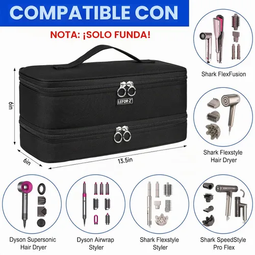 Vista 2 de Estuche de transporte de viaje compatible con Shark Glam/Shark Flexstyle/FlexFusion