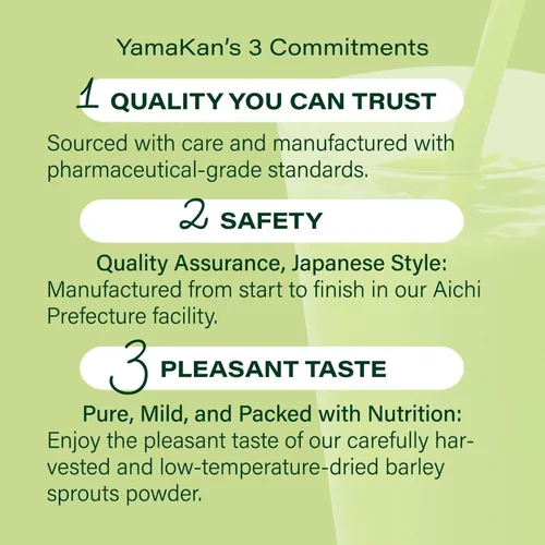 Vista 10 de Yamamoto Kanpoh YAMAKAN - Polvo de hierba de cebada joven, jugo de hierba para la salud intestinal y vitalidad, rico en vitaminas y minerales
