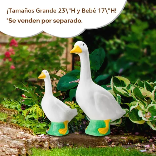Vista 10 de Estatua oficial de Gaggleville Porch Goose Baby - Encantadora 17" al aire
