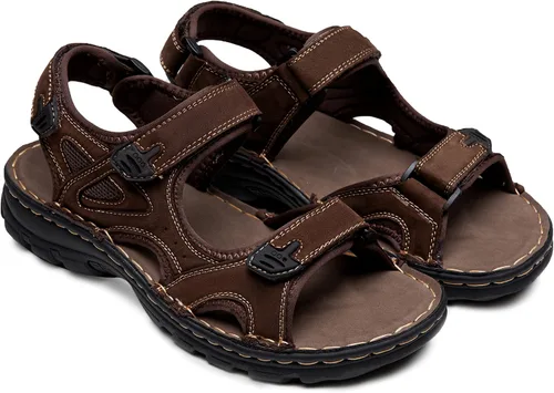 Vista 3 de Jousen Sandalias de hombre con soporte de arco casual de cuero genuino para verano al aire libre playa pescador sandalias para hombres